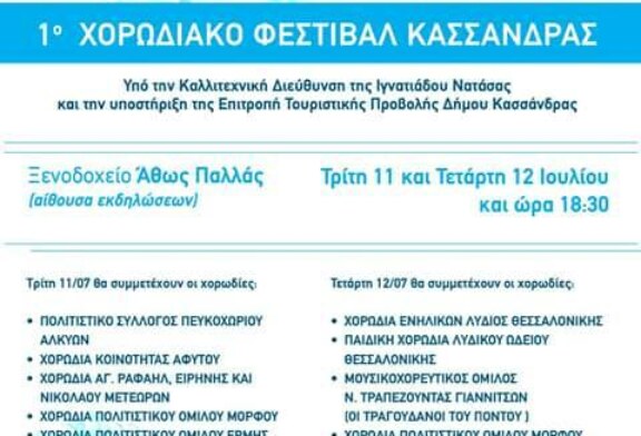 1o Χορωδιακό Φεστιβάλ Κασσανδρας